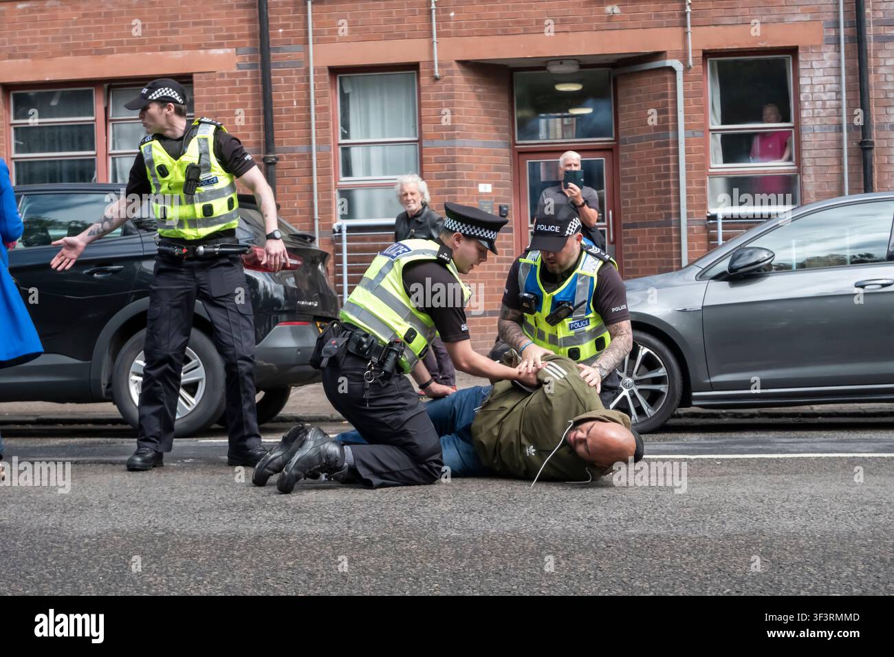 Glasgow, Scotland, UK. 25th July, 2026. Anti-racism campaigners gathered in Glasgow Green to show opposition to the "Unite The Clans" anti-immigration demonstration. Credit: Skully/Alamy Live News Stock Photo