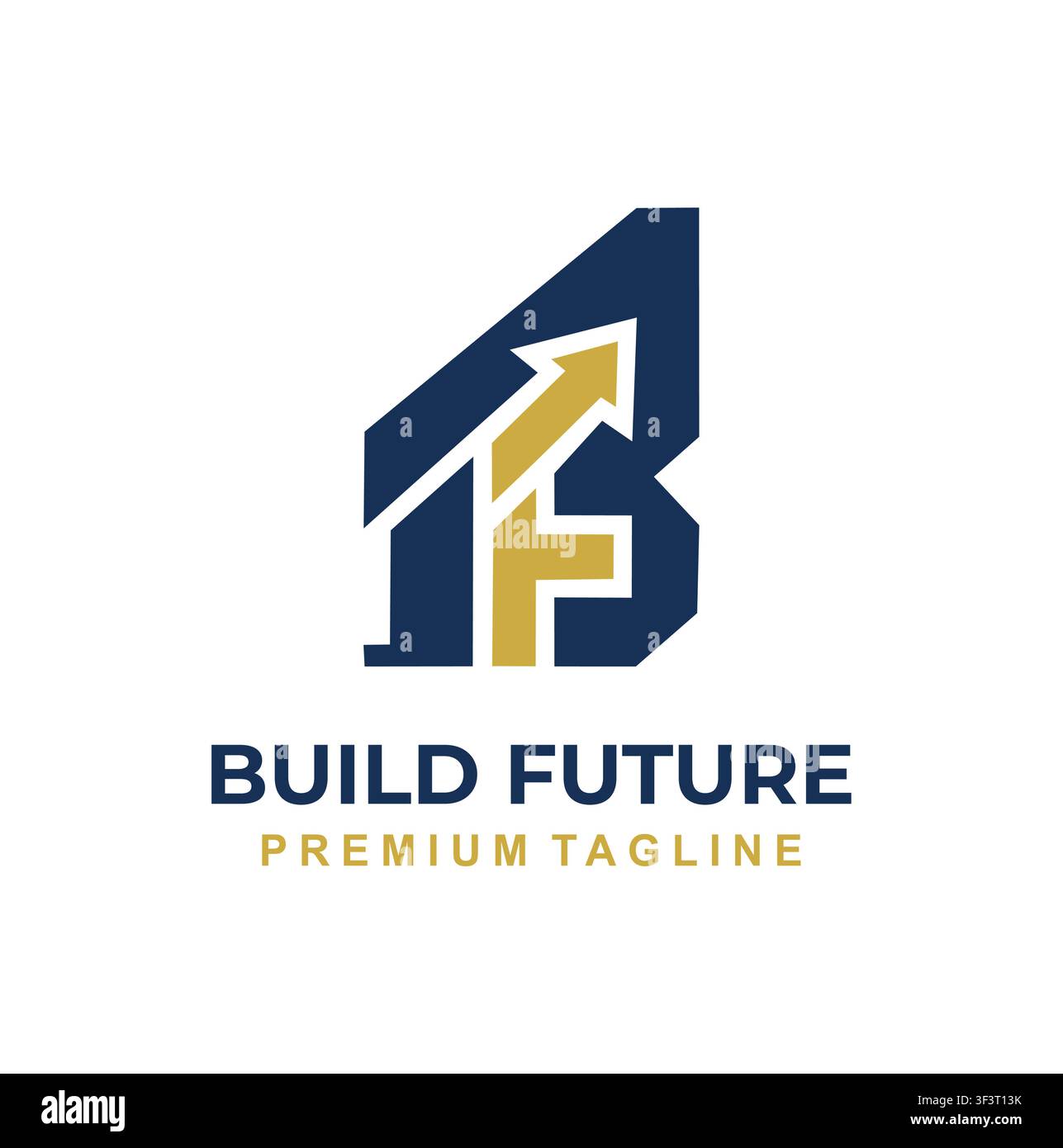 Professional Modern Letter B Build Future Arrow Logo Vector Stock Vector
