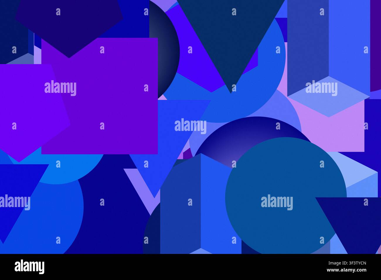 abstract background with flat and 3d figures Stock Photo