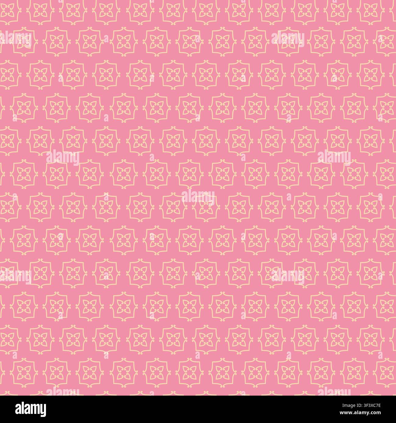 Pink Delicate Folk Medallion Motif Stock Vector
