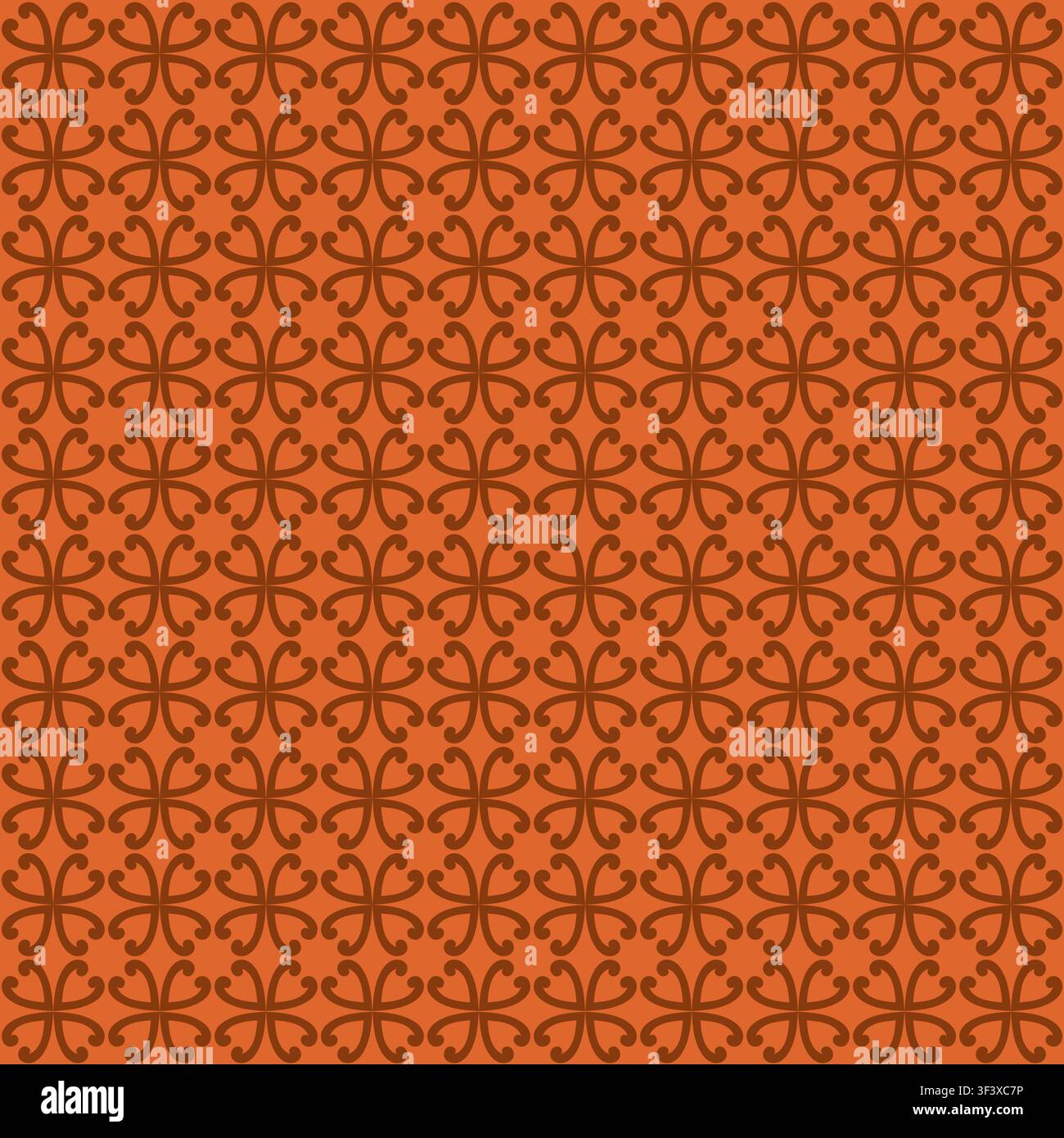 Orange Brown Retro Symmetrical Curves Stock Vector