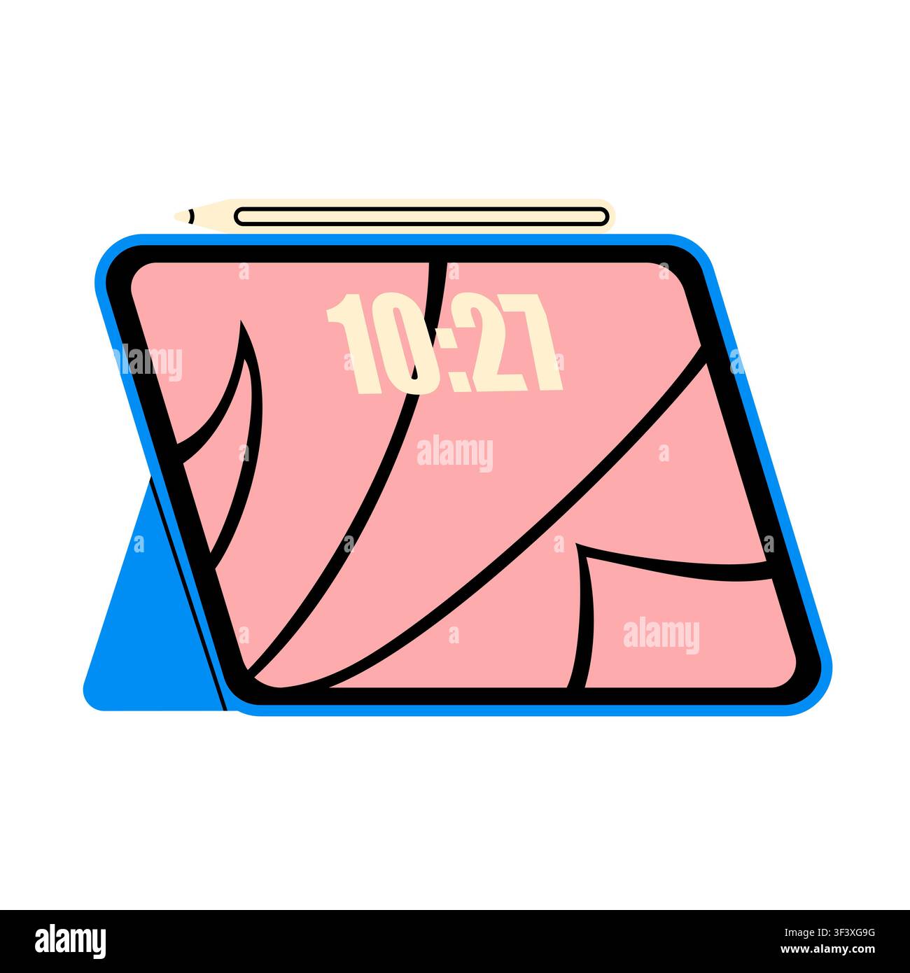Cute digital tablet with stylus pencil vector Stock Vector