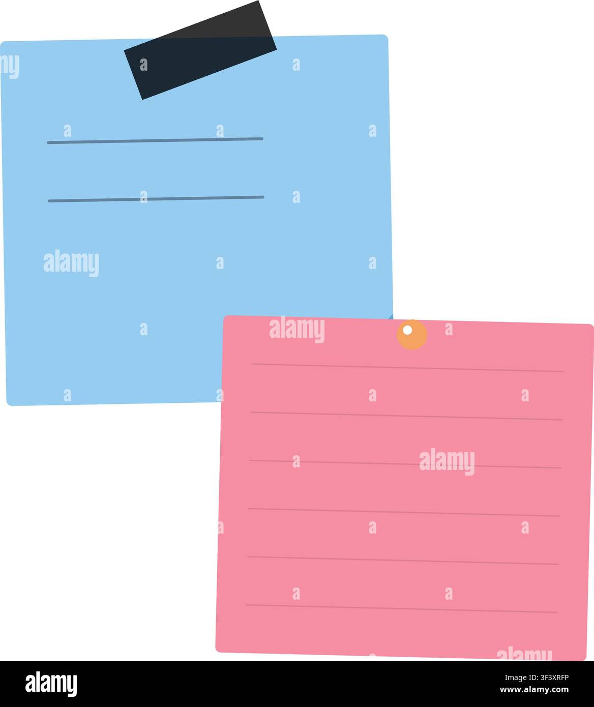 Sticky note pad paper vector illustration isolated on white background Stock Vector
