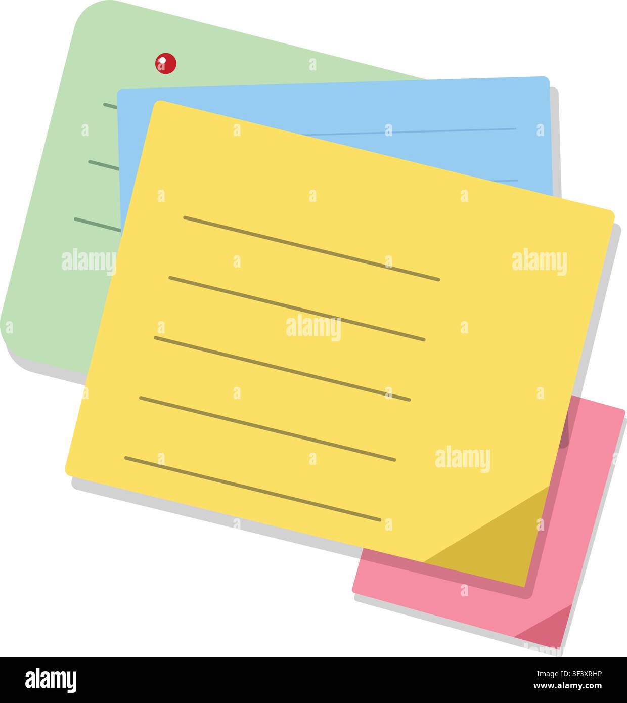 Colorful sticky notes set vector illustration isolated on white background Stock Vector