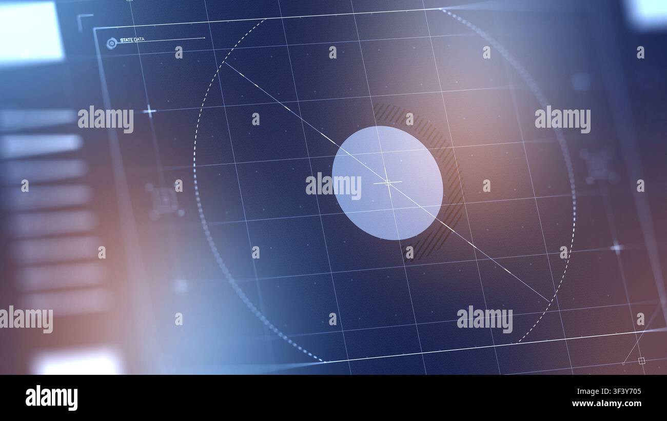Tracking system screen displaying facial recognition and surveillance data analysis Stock Photo