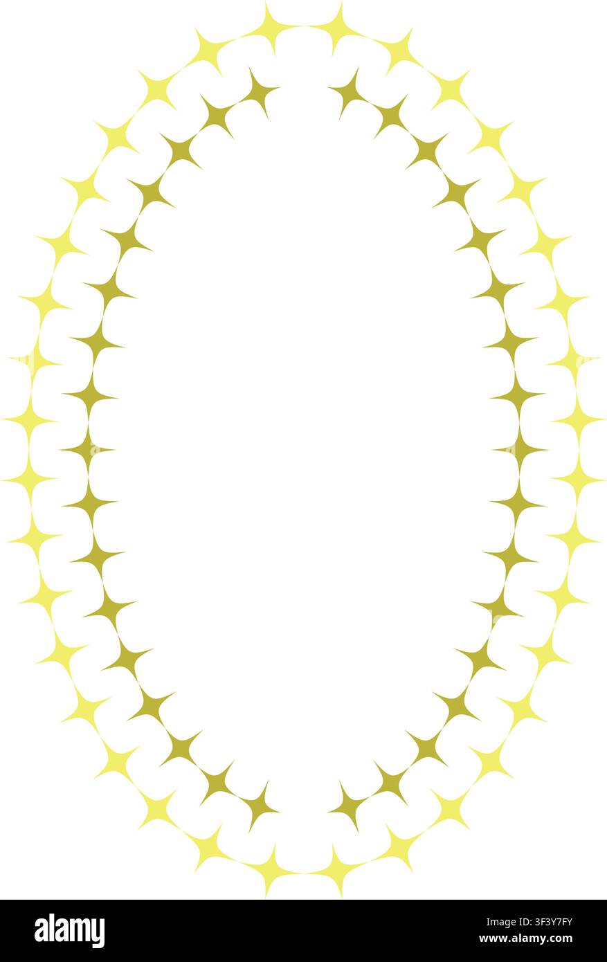 Ornate oval frame with transparent background. Cute empty frame box. Minimal decorative template Stock Vector