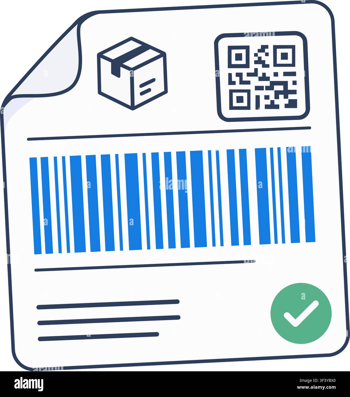 Shipping Label with Barcode and QR Code Stock Vector