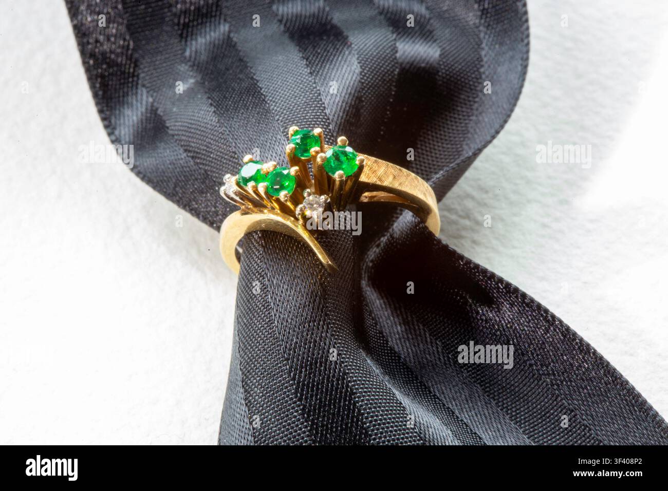 Jewelry:  Emerald Ring Still Life Stock Photo