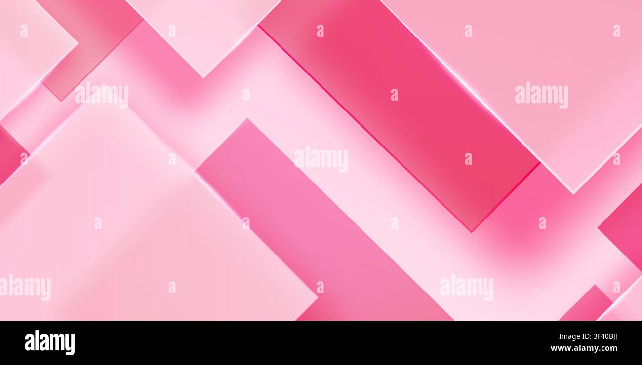 Abstract pink geometric background with overlapping, layered shapes creating a modern, dynamic, and smooth visual texture. Stock Vector