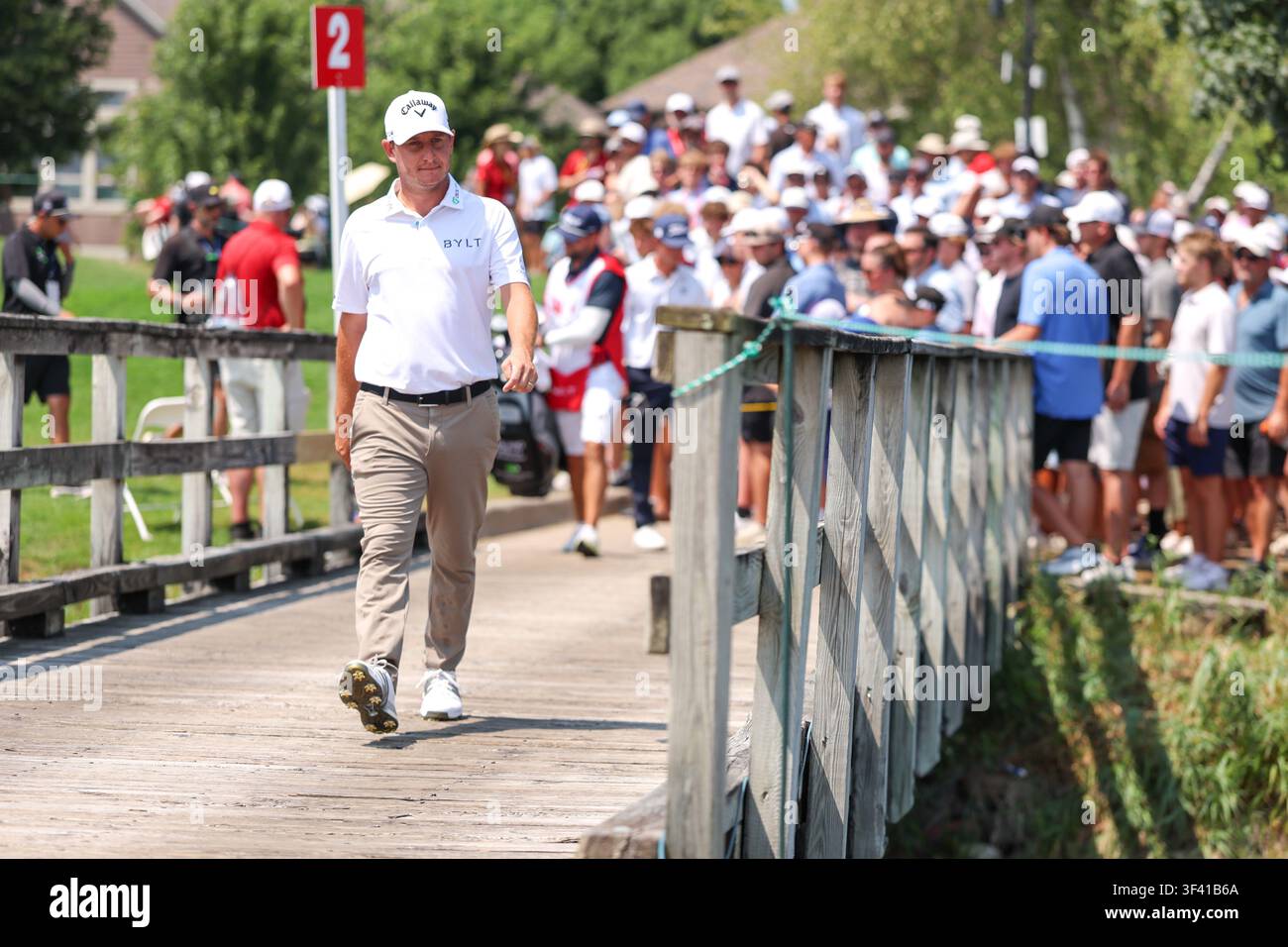 Emiliano Grillo of Argentina walks to the third tee during the final ...