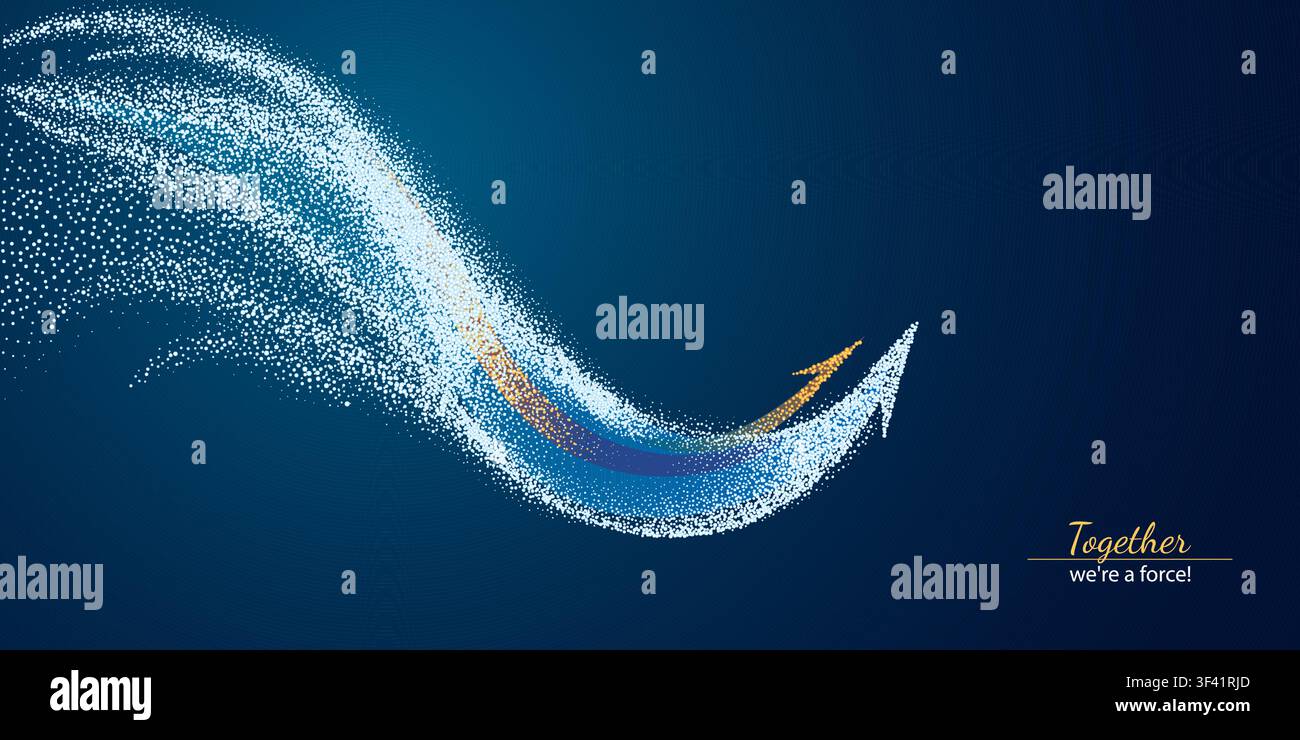 Abstract digital 3D growth arrows up on technology blue background. Stock Vector