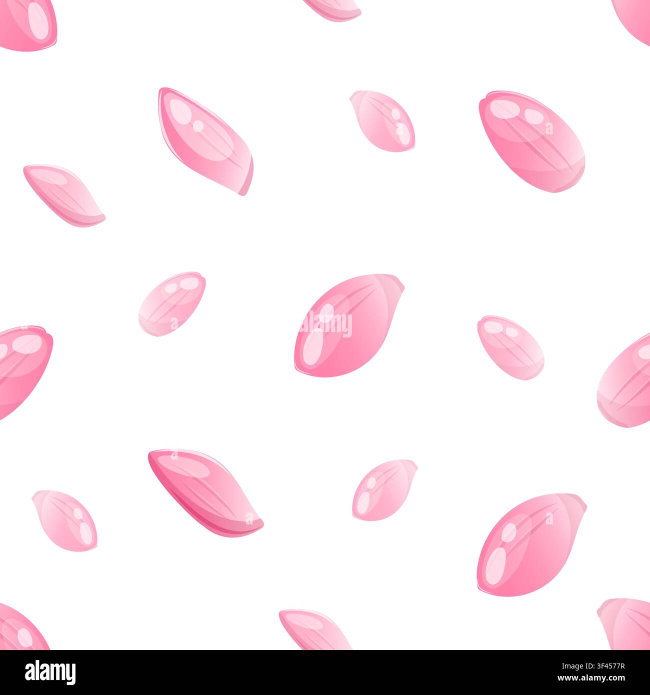 A seamless vector pattern featuring pink tulip petals Stock Vector