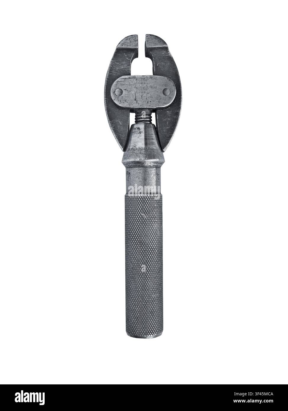Vintage hand vise isolated over white background, clipping path Stock Photo