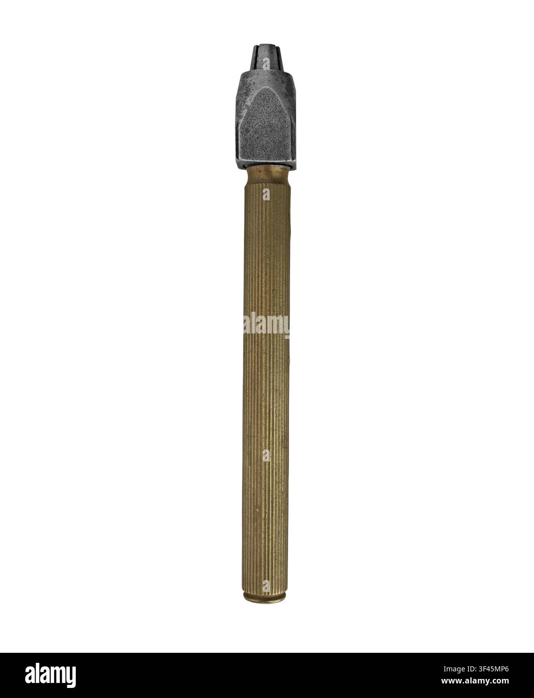 Vintage hand vise isolated over white background, clipping path Stock Photo