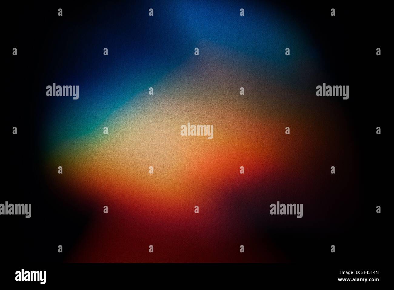 Abstract background showing blend of vibrant colors with grainy texture and light leaks Stock Photo
