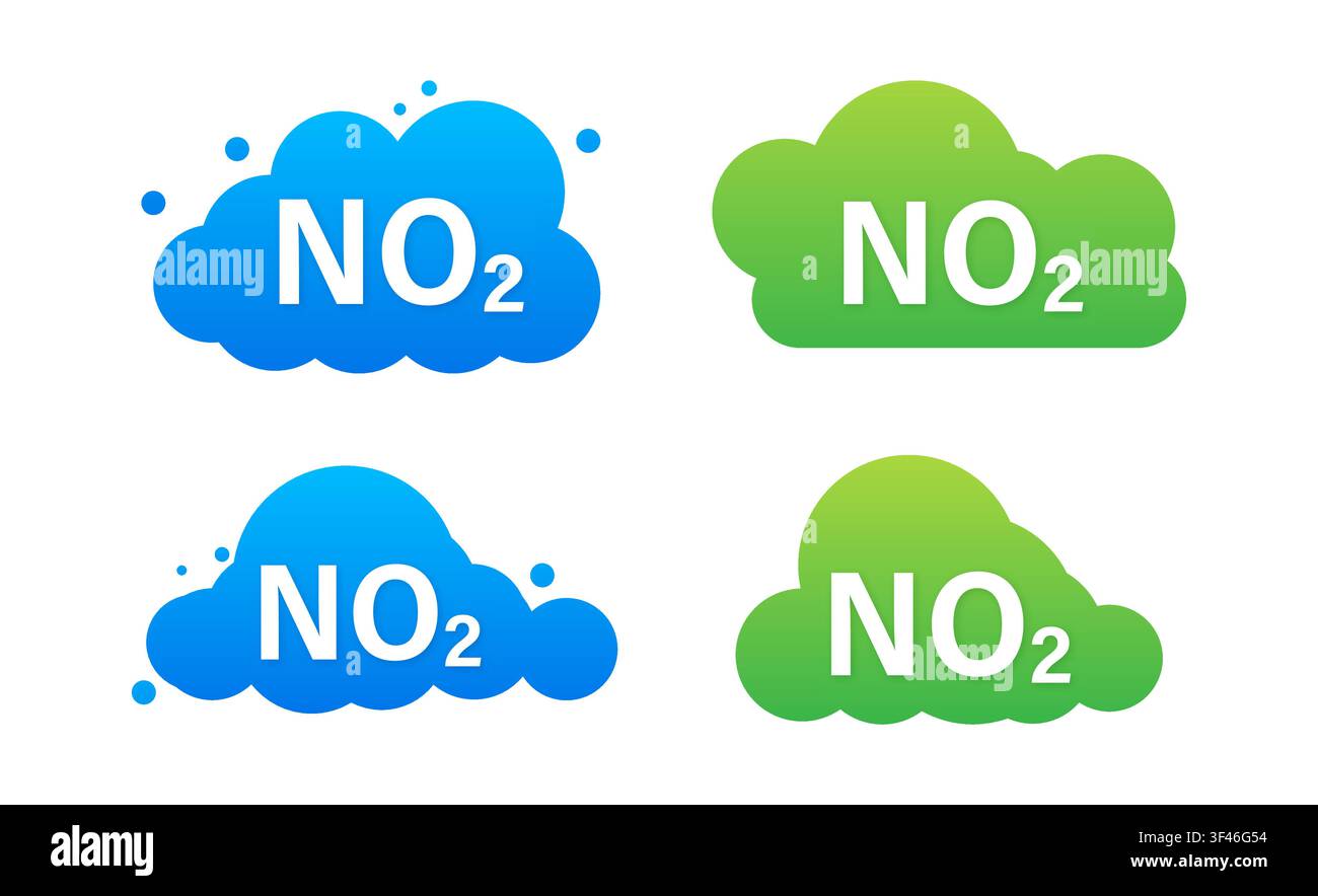 NO2 nitrogen dioxide gas clouds vector illustration Stock Vector