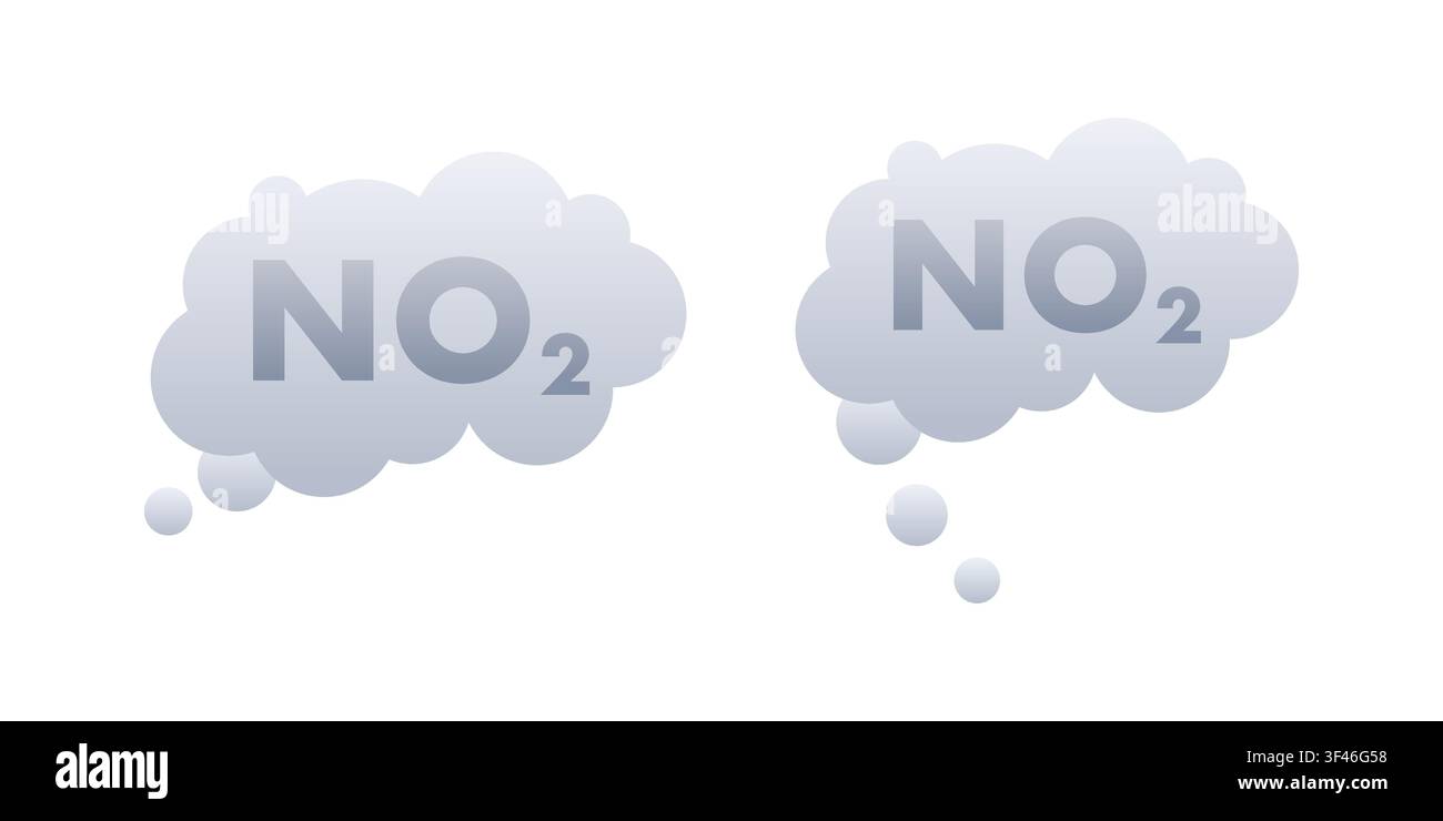 Nitrogen dioxide NO2 pollution cloud emissions concept Stock Vector