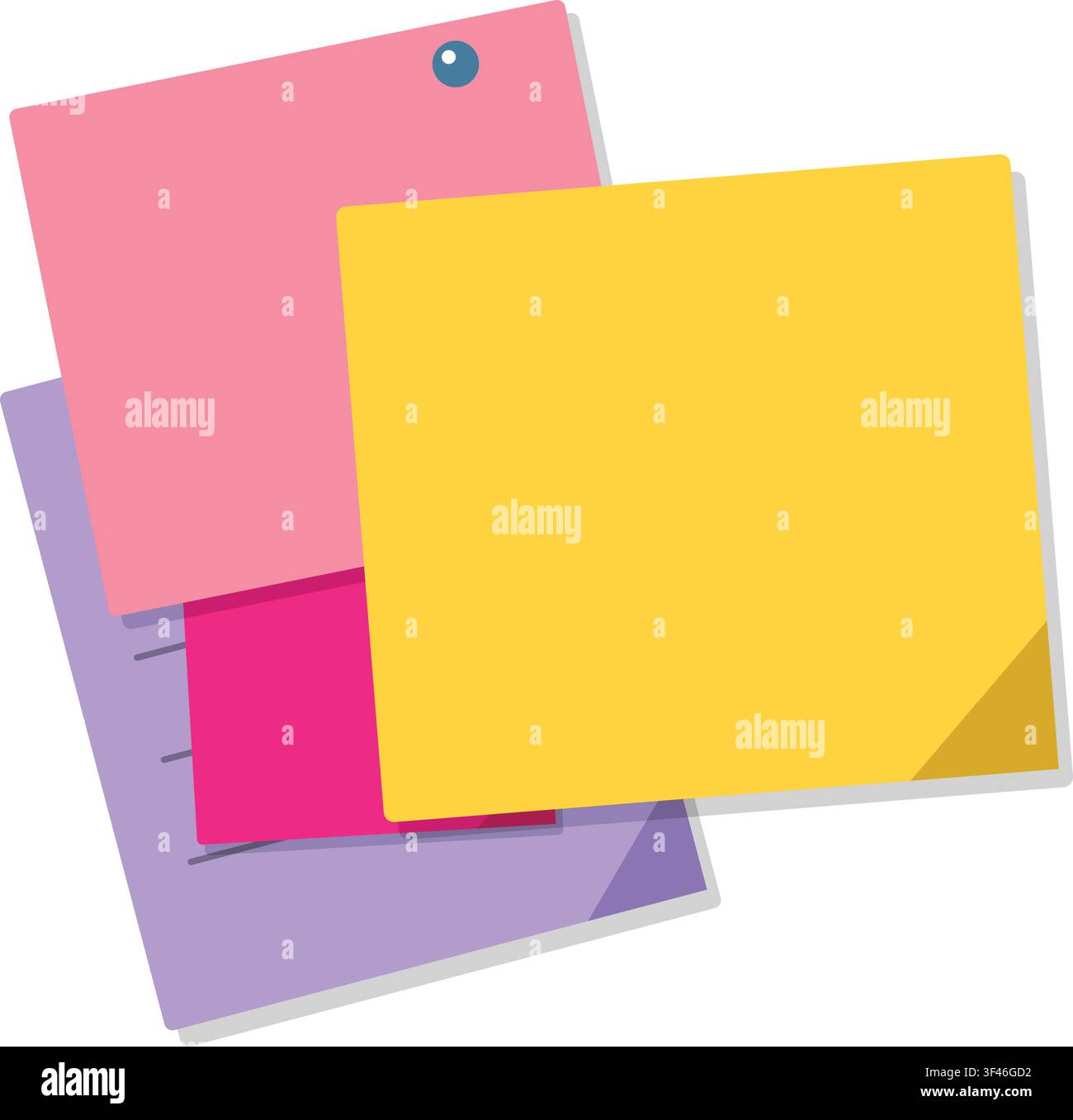 Colorful sticky note stack vector illustration isolated on white background Stock Vector