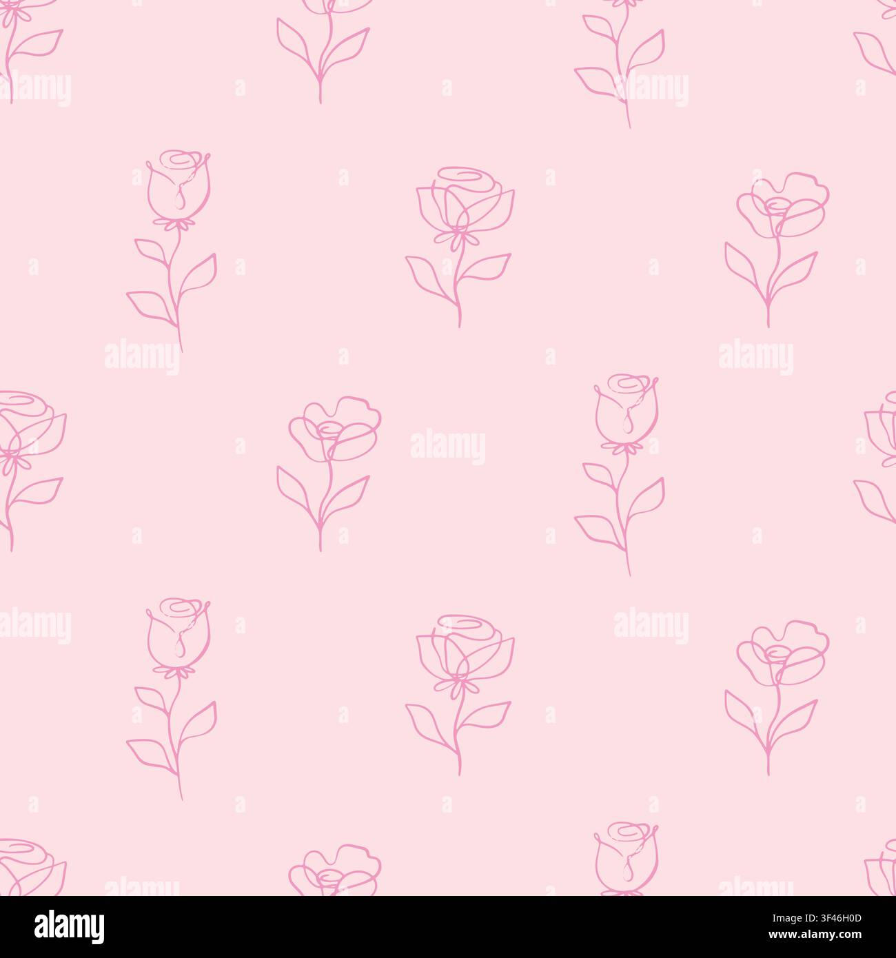 Soft pink roses seamless pattern delicate flowers Stock Vector