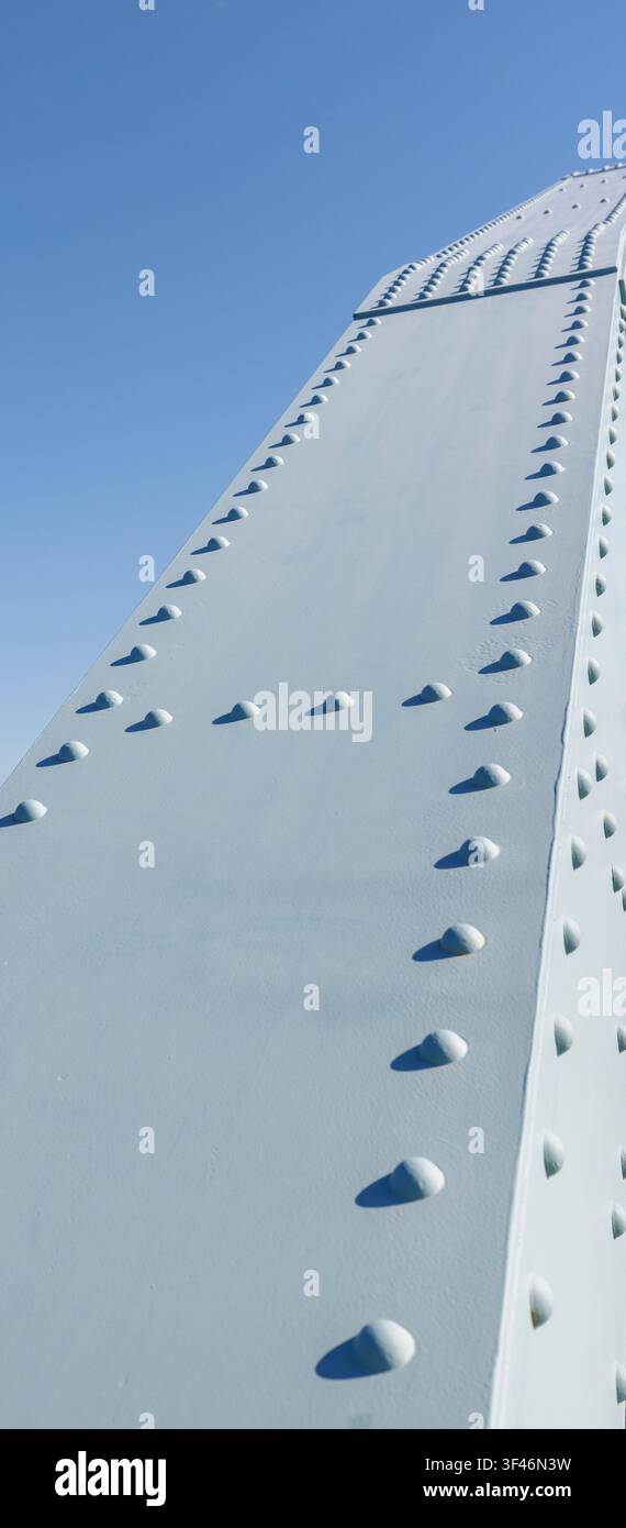 Riveted steel beam , part of arched iron bridge structure , Finland Stock Photo