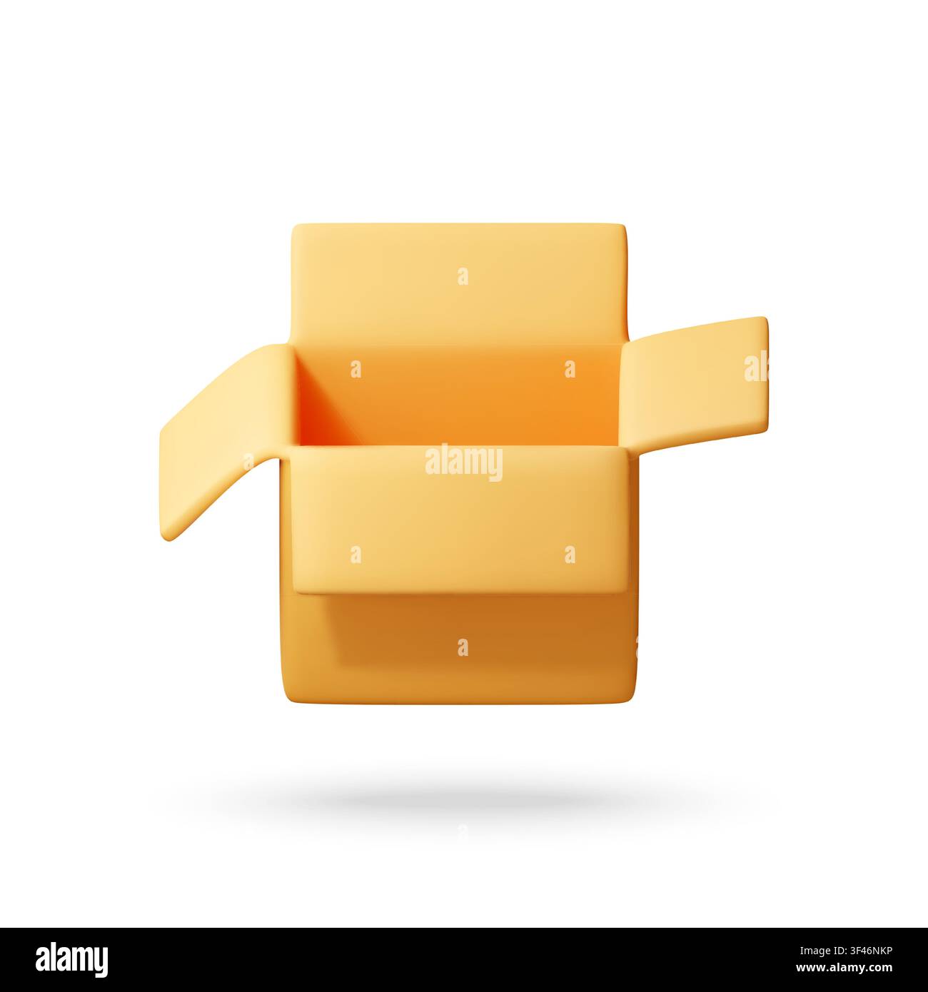 Open cardboard box 3d icon. Stock Vector