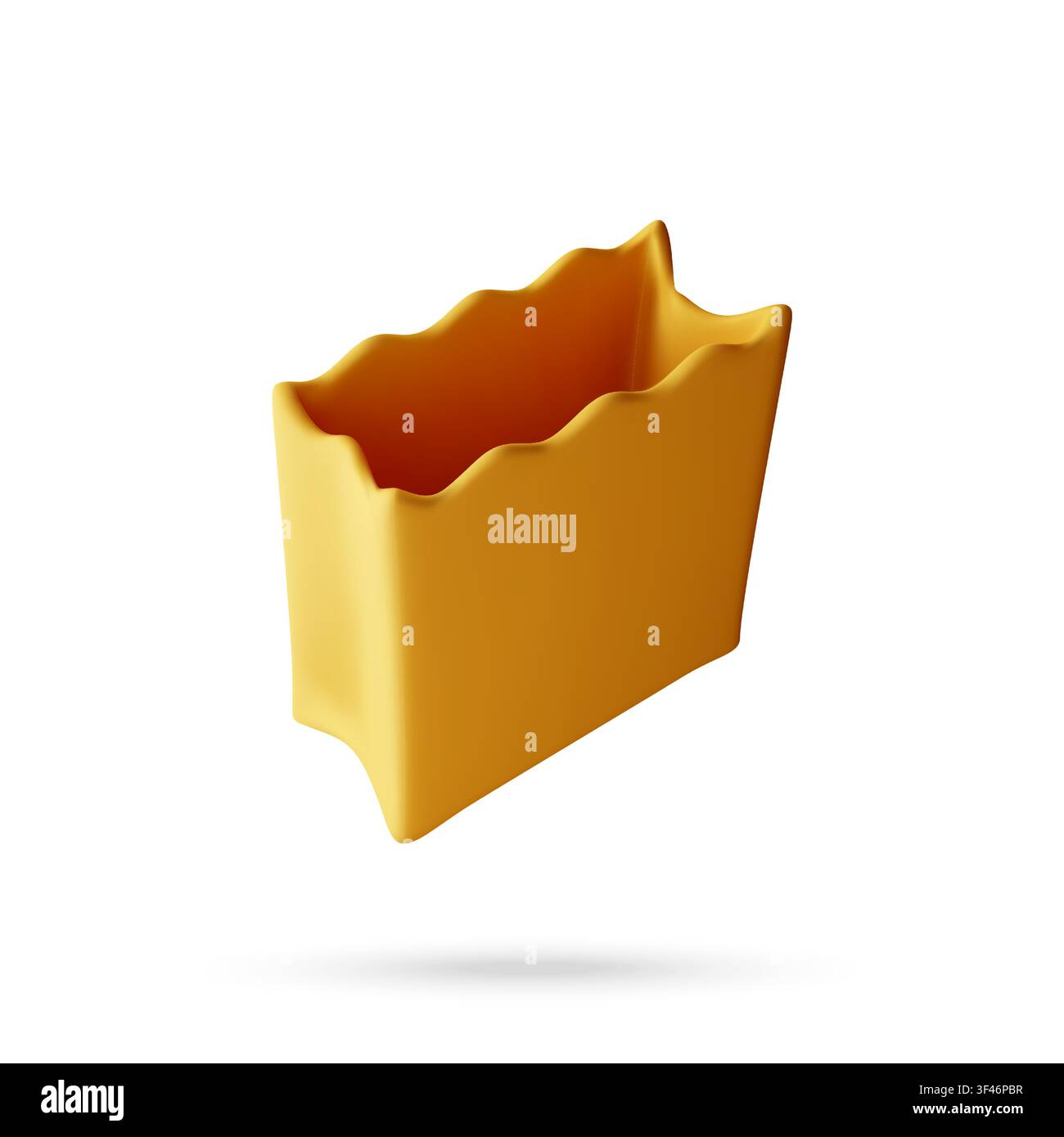 3D Yellow paper bag illustration. Stock Vector