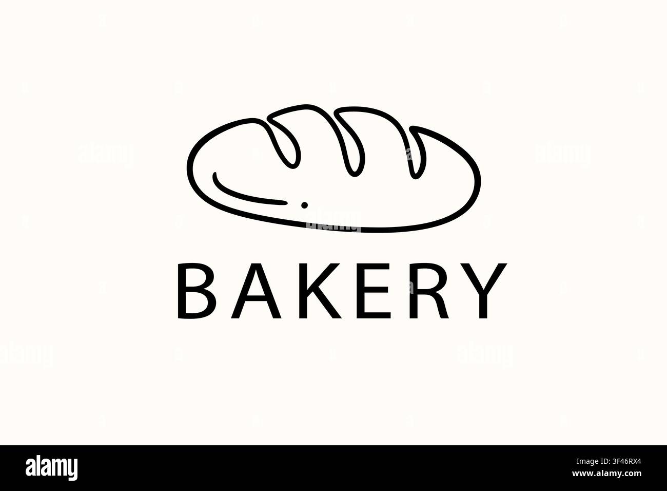Minimal bakery logo with artisan bread loaf Stock Vector