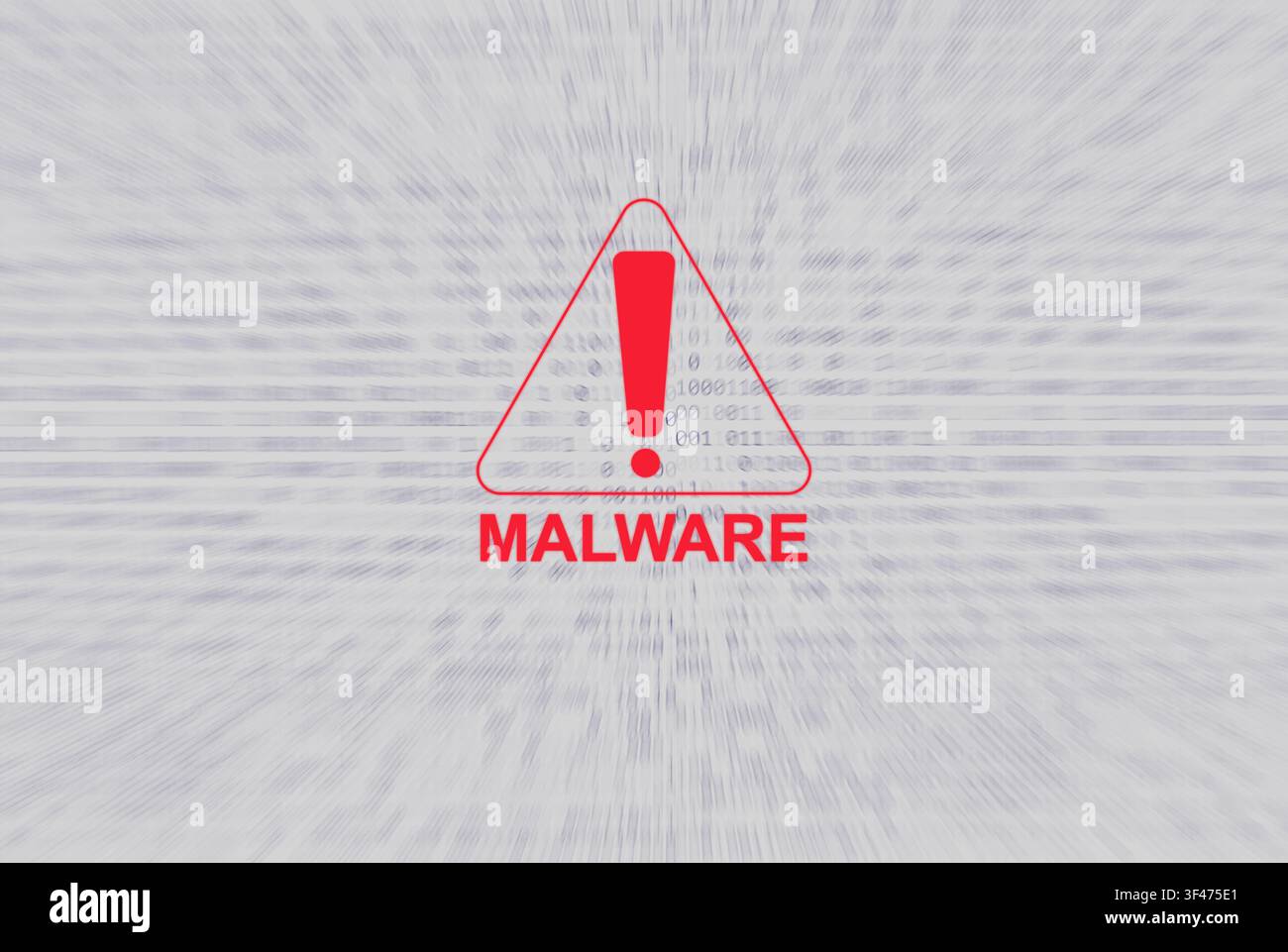 Malware notification concept. Warning virus alert alarm Stock Photo