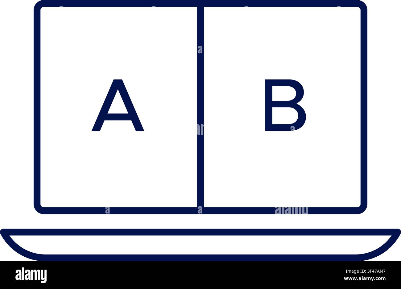 A/B testing icon. Split experiment analytics concept. Vector illustration, flat design Stock Vector