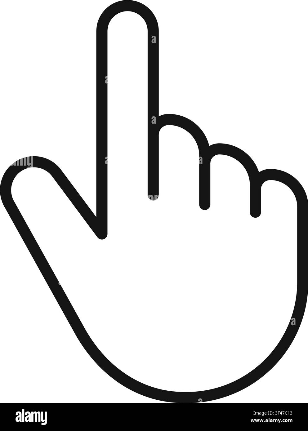 Hand Pointing Up Cursor Icon, Isolated Vector Illustration Stock Vector