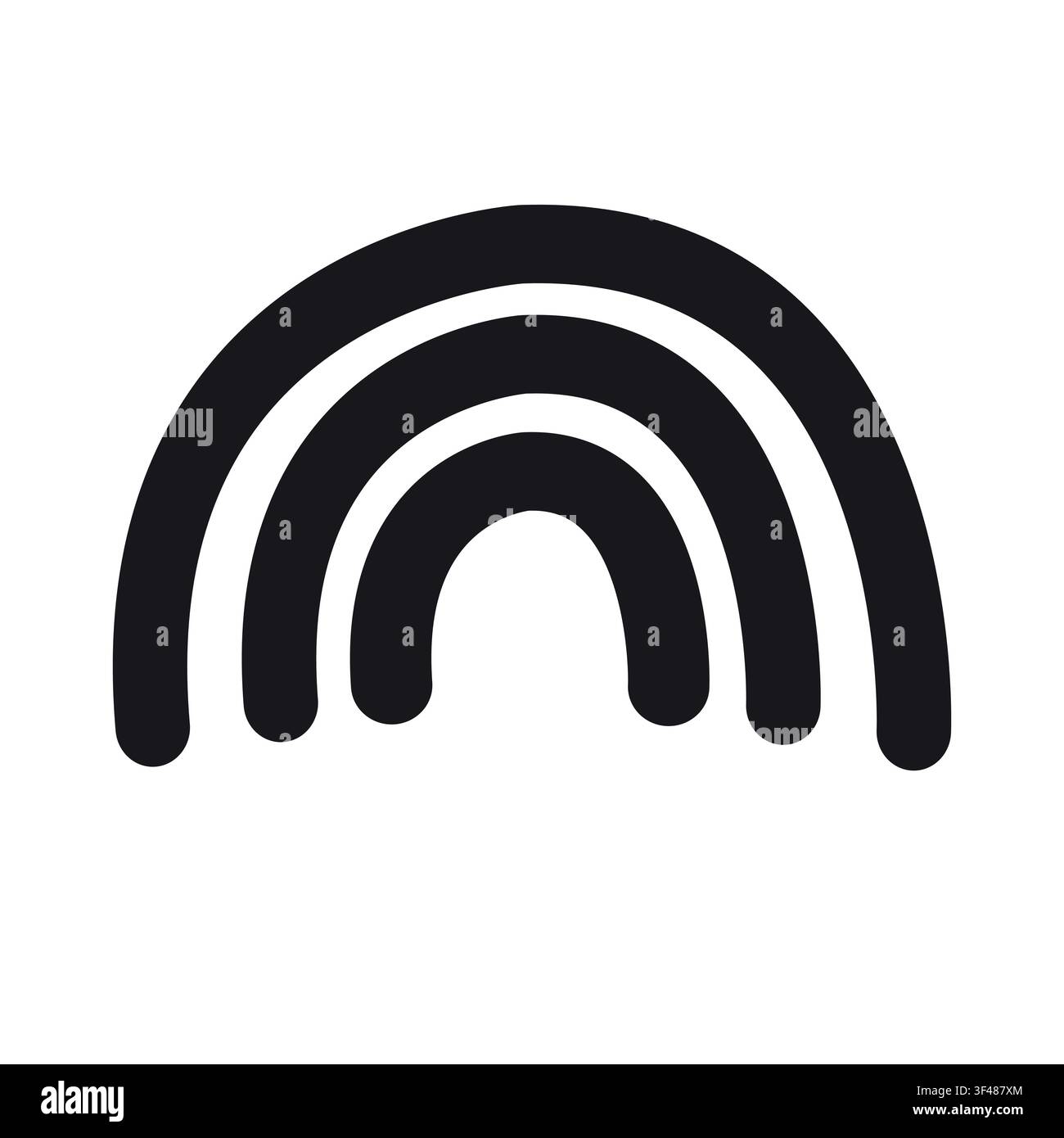 Vector hand drawn doodle rainbow silhouette Stock Vector