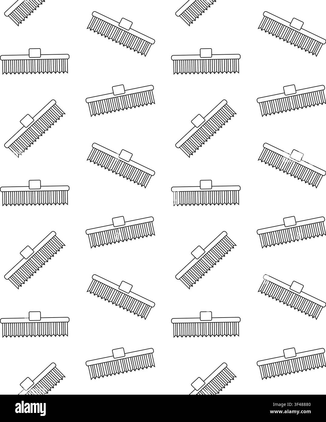Vector seamless pattern of horse cleaning brush Stock Vector
