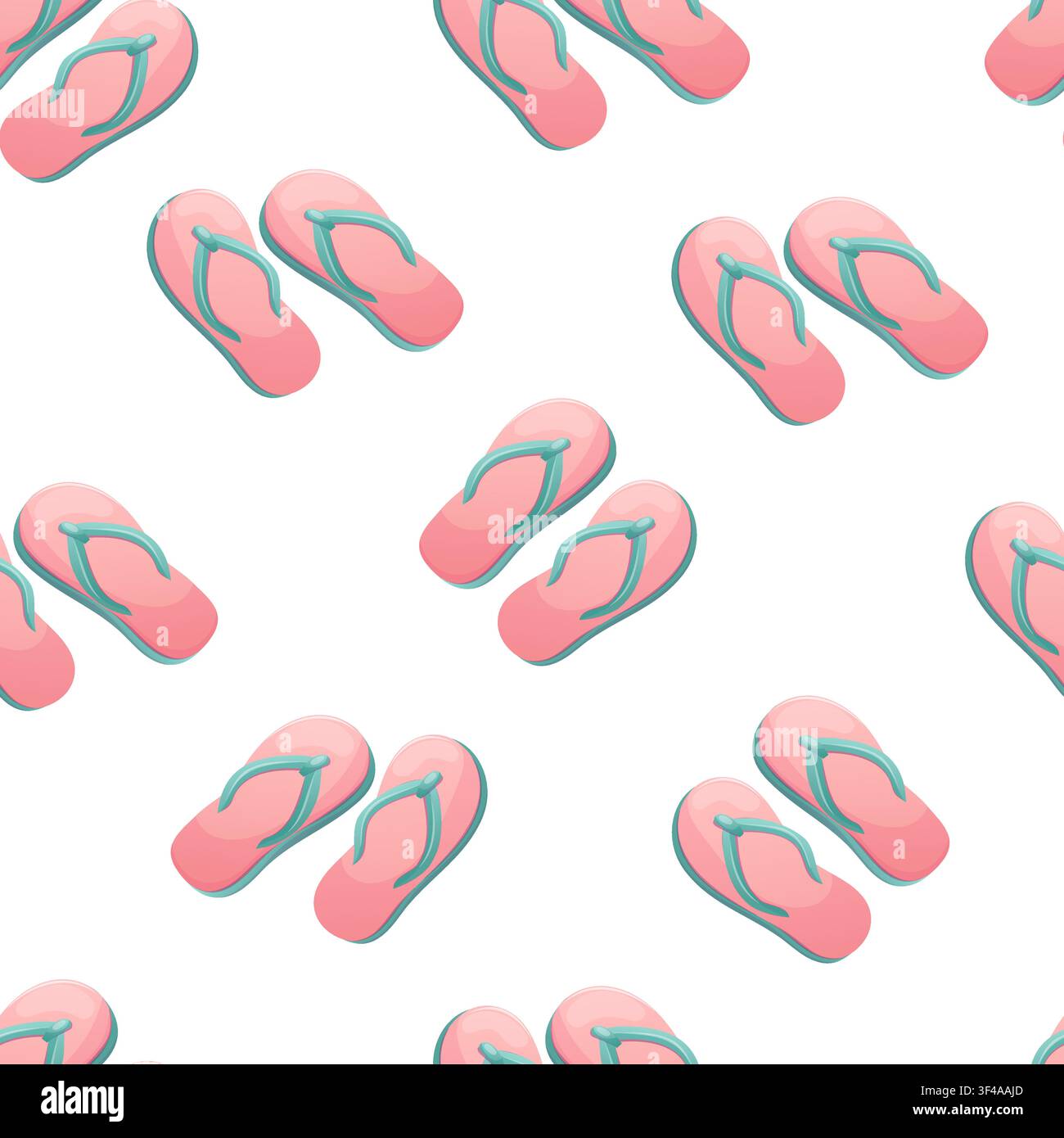 A seamless vector pattern featuring summer flip flops Stock Vector