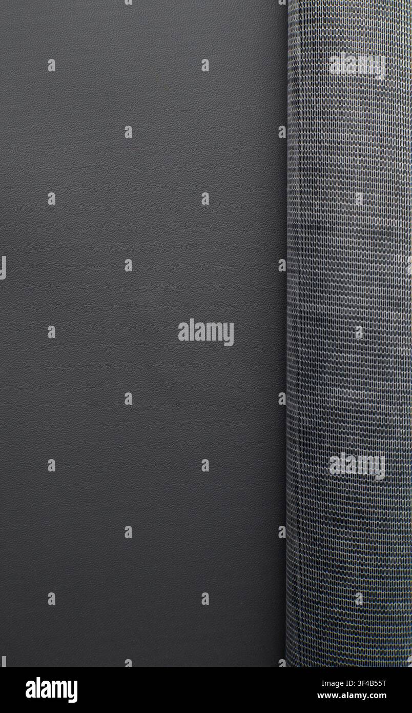 Blue and Gray Fabric Texture Background with Vertical Lines Stock Photo