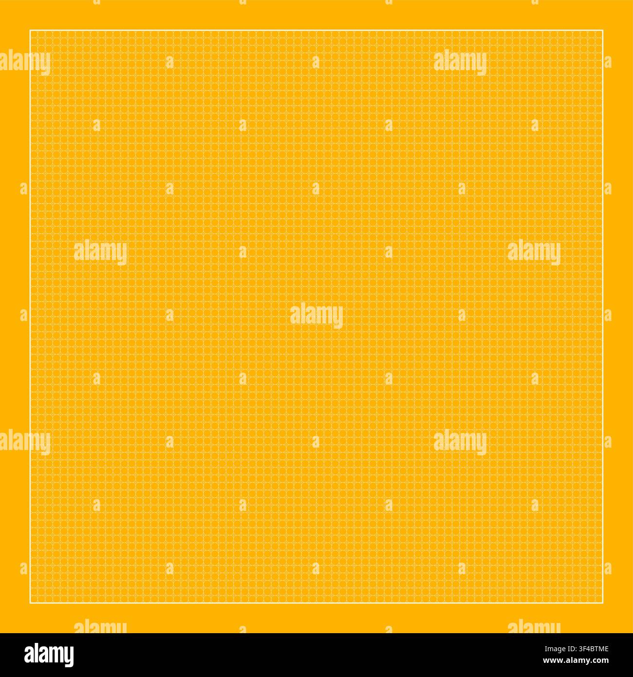 Yellow circle grid background with repeating geometric pattern for education, mathematics, design, printable worksheets, learning materials, engineeri Stock Vector