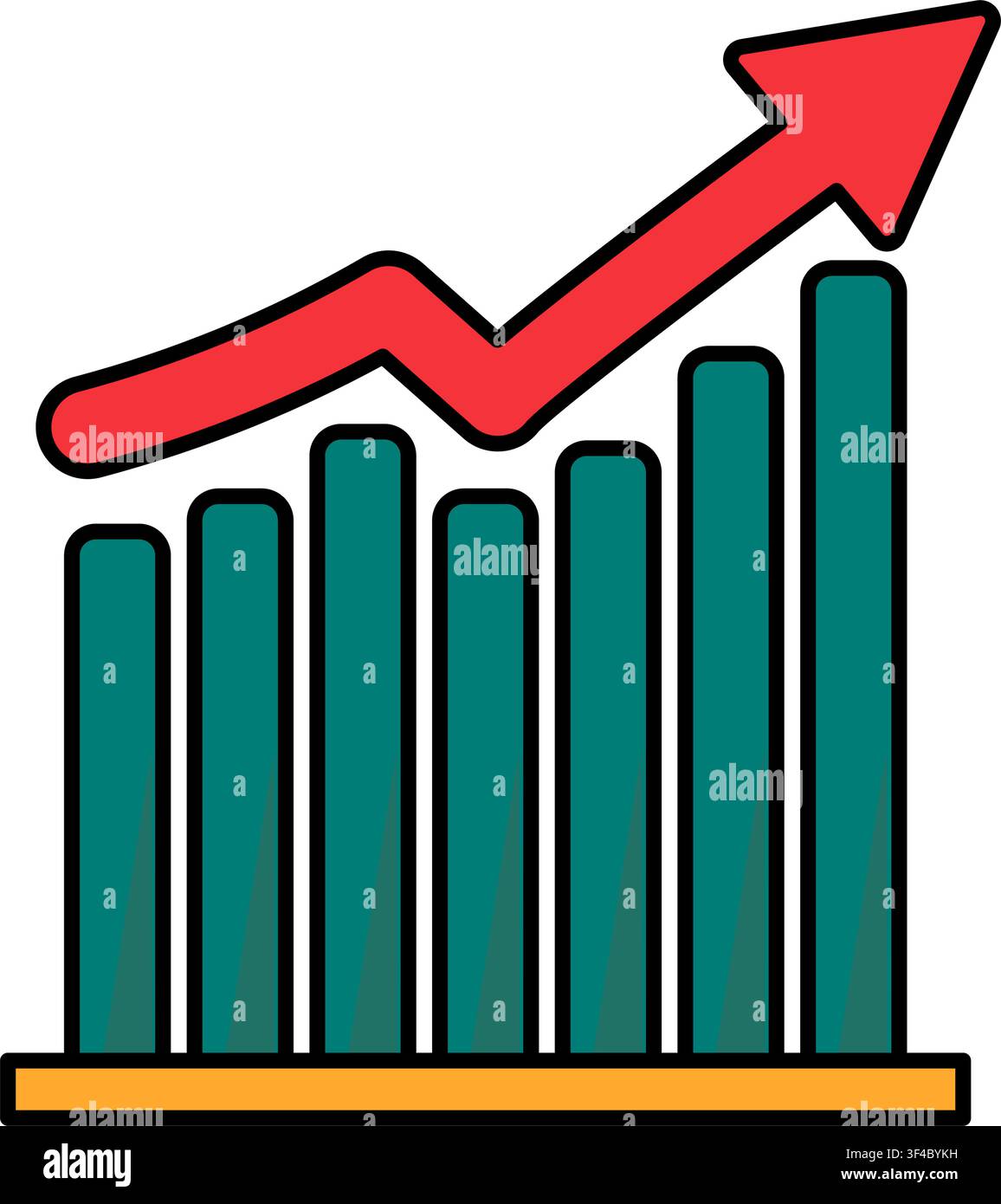 Bar chart icon symbolizing business analytics, financial growth, performance measurement, statistics, and data visualization for reporting projects Stock Vector