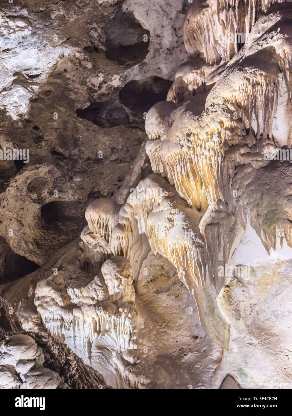 Curtains, Big Room, Carlsbad Caverns National Park, New Mexico. - Smartphone Captured Stock Image