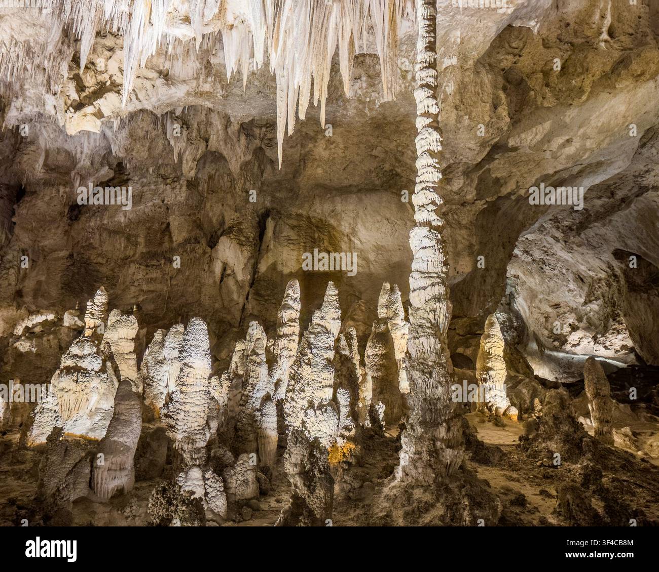 Column, Big Room, Carlsbad Caverns National Park, New Mexico. - Smartphone Captured Stock Image