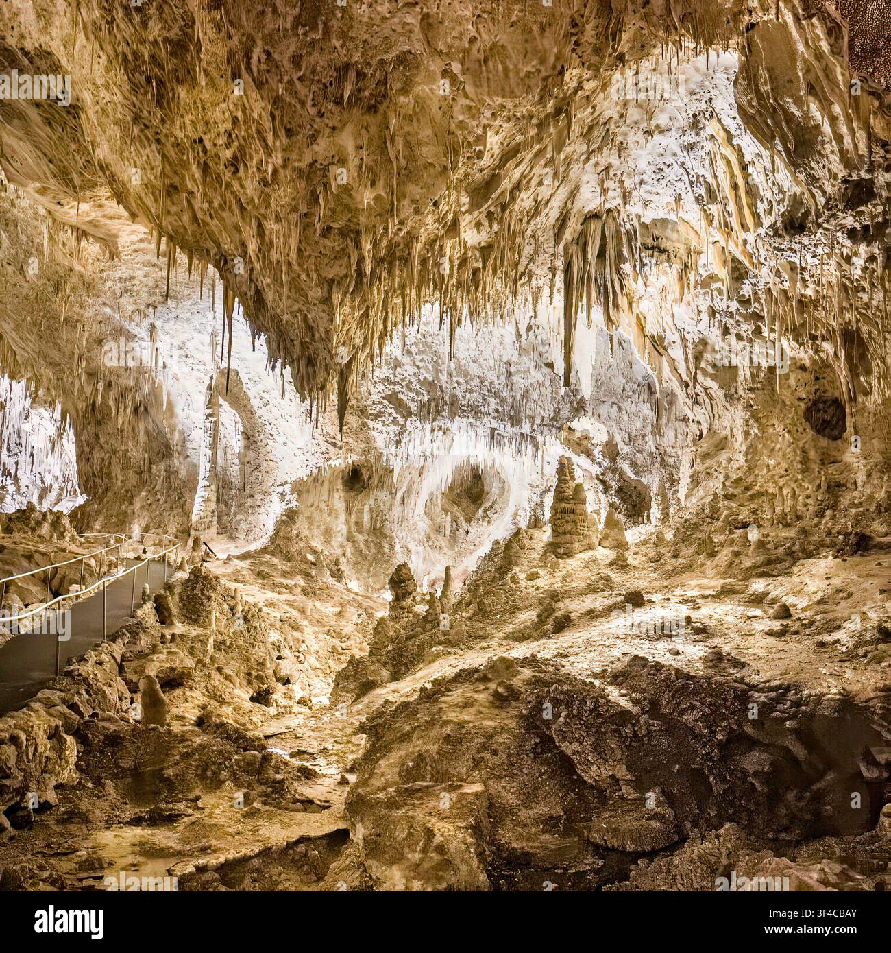 Stlagtites, Big Room, Carlsbad Caverns National Park, New Mexico. - Smartphone Captured Stock Image