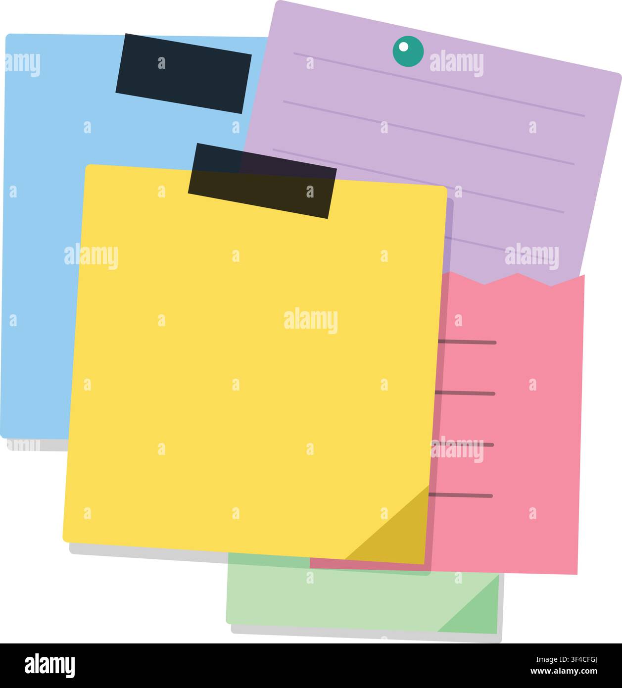 Sticky note stack vector illustration isolated on white background Stock Vector