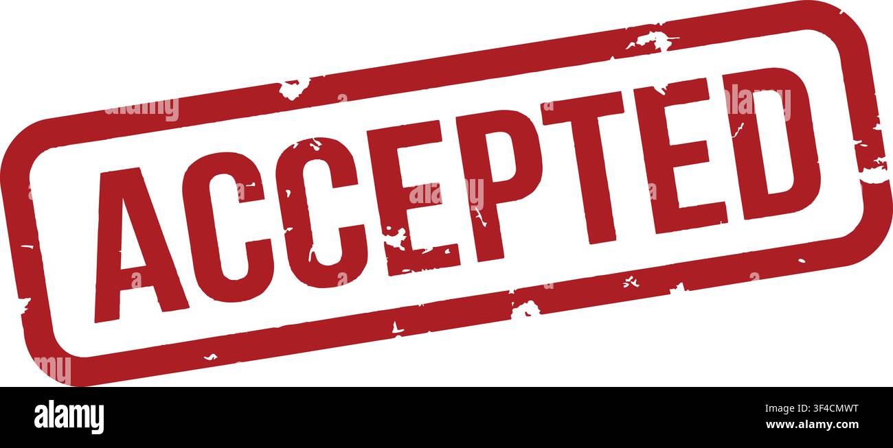 Accepted Red Grunge Rubber Stamp Stock Vector