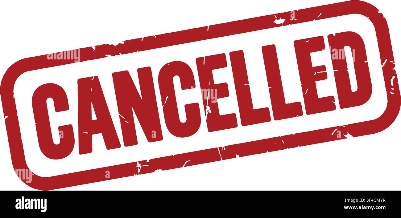 Cancelled Distressed Red Cancellation Stamp Stock Vector