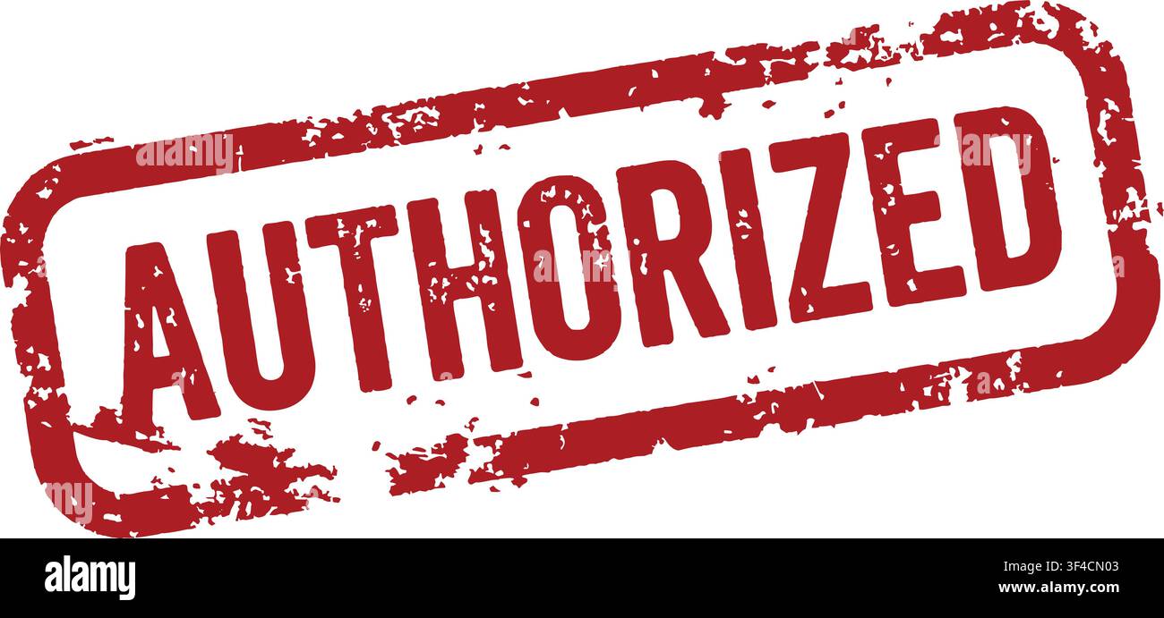Authorized Distressed Red Approval Stamp Stock Vector
