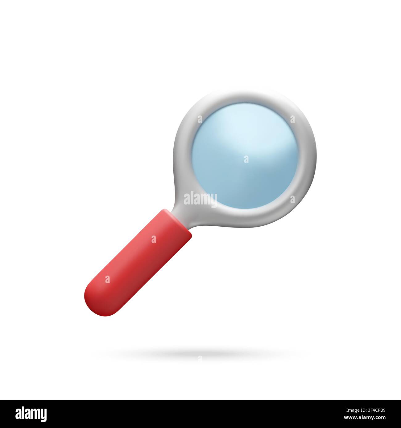 3D Magnifying glass icon for searching Stock Vector