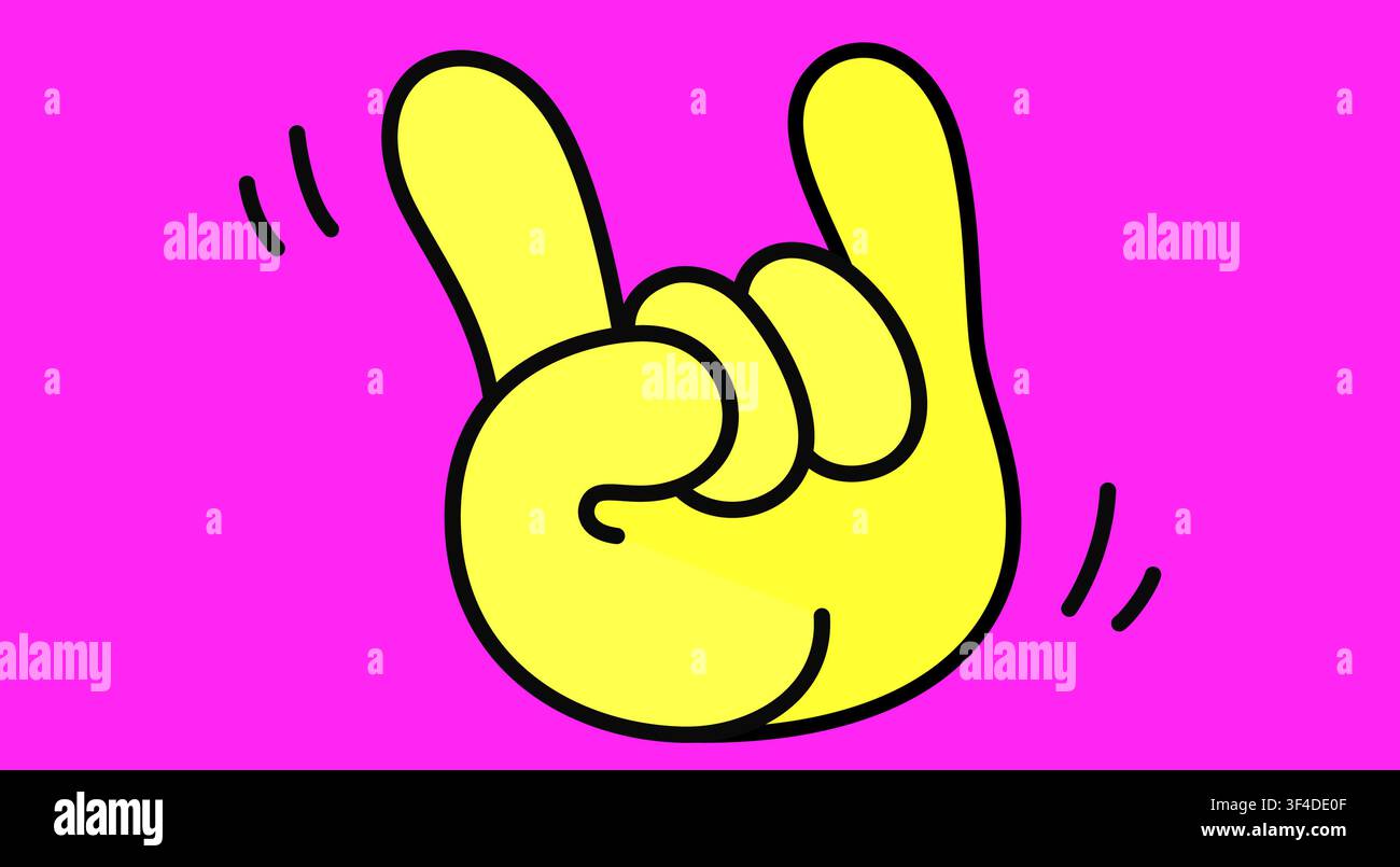 Rock. Hand sign. Gesture fingers Stock Vector