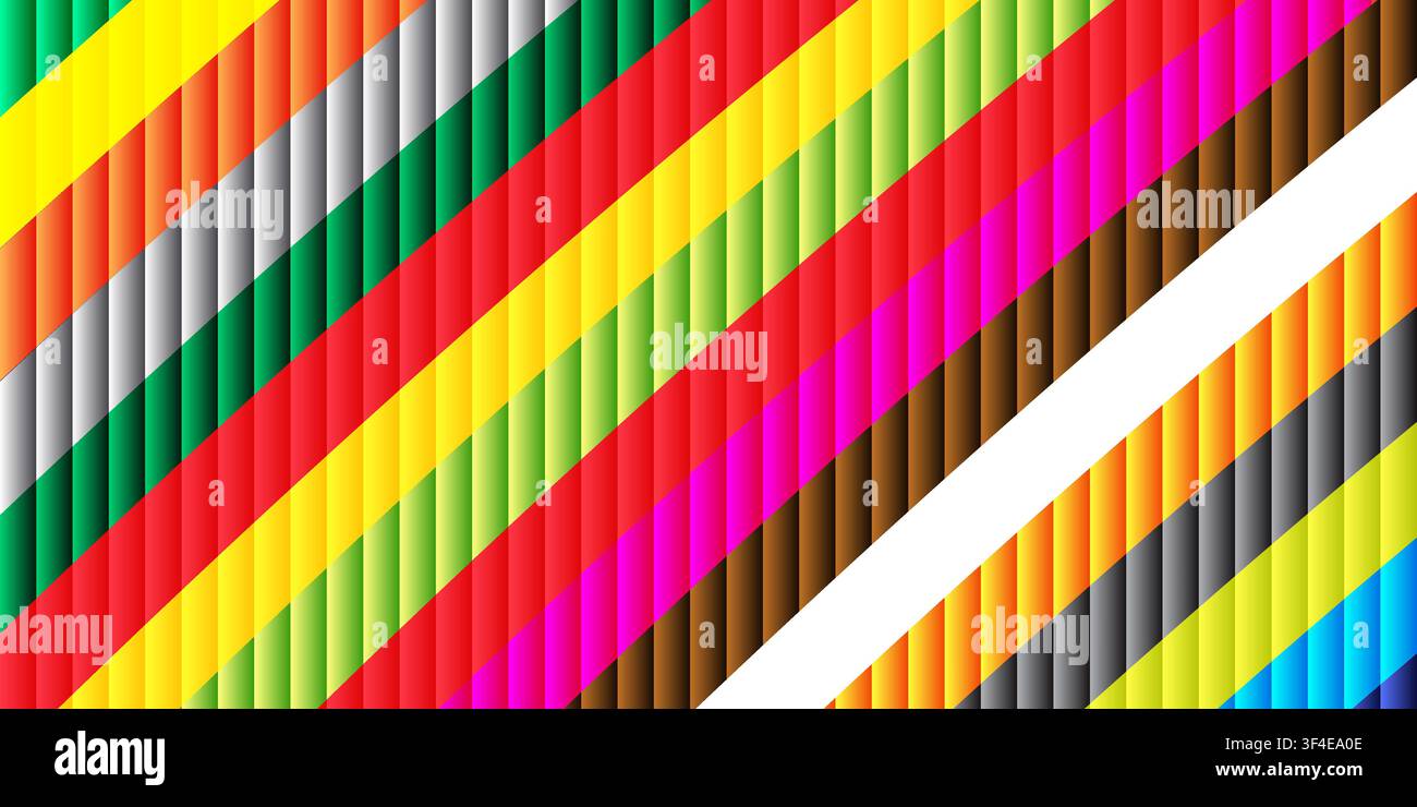 Abstract background featuring a vibrant pattern of colorful diagonal lines creating a dynamic visual effect Stock Vector