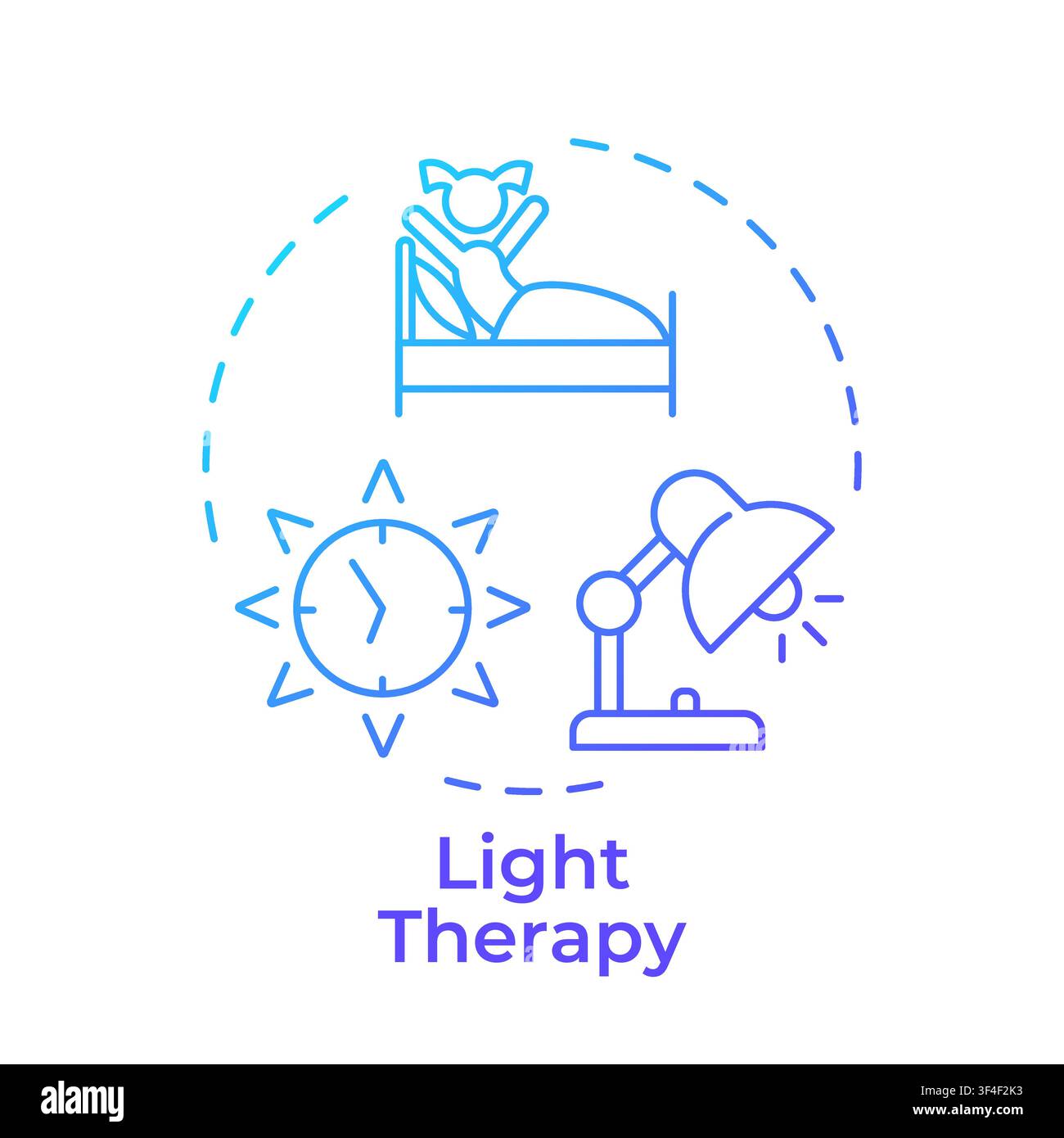 Light therapy blue gradient concept icon Stock Vector