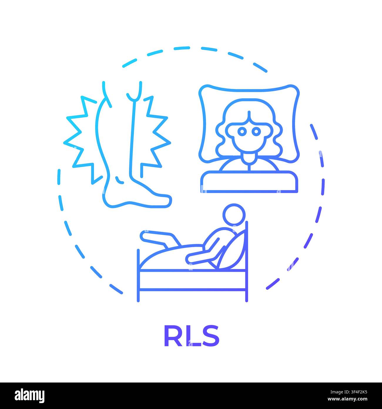 RLS blue gradient concept icon Stock Vector