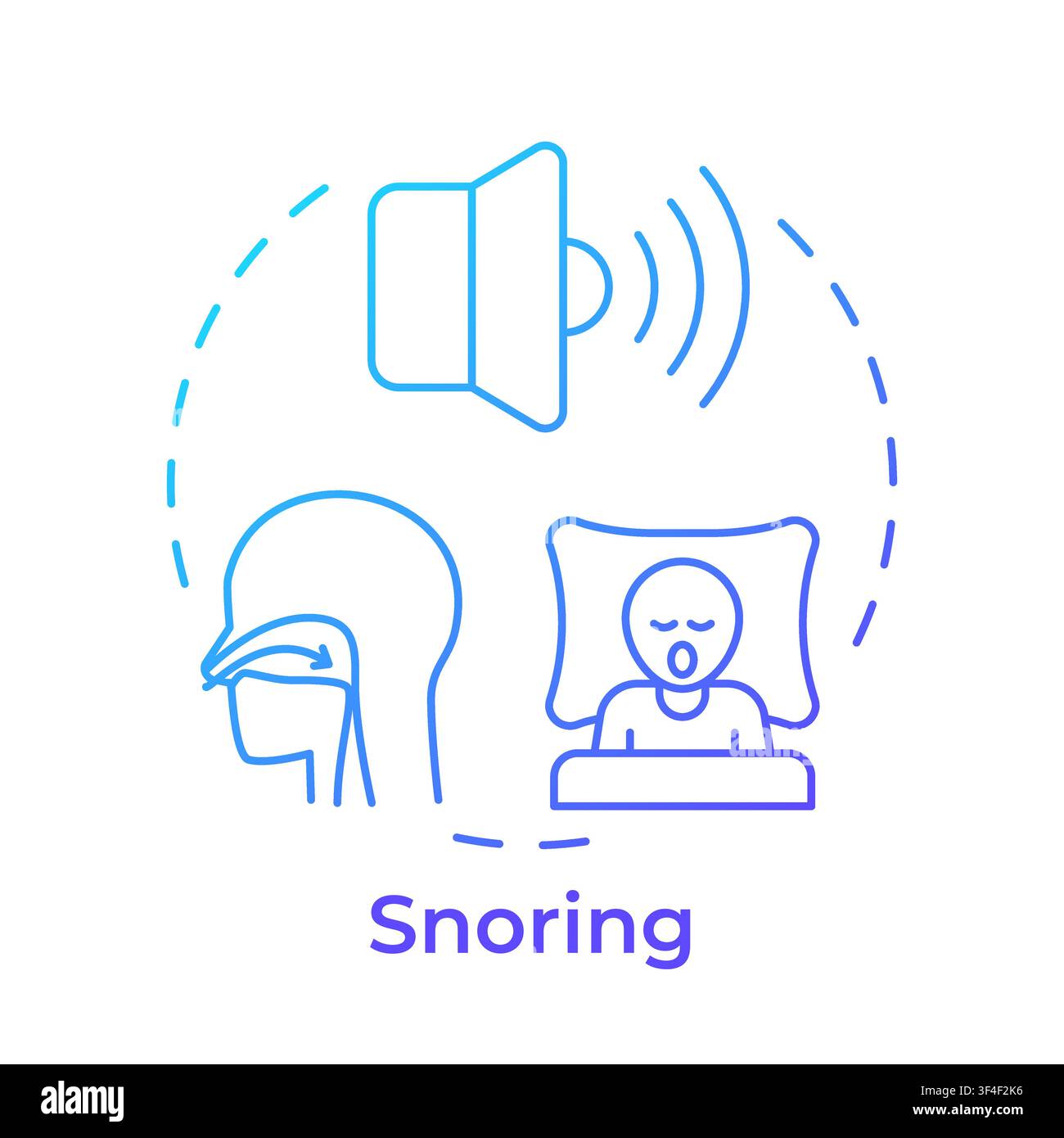 Snoring blue gradient concept icon Stock Vector