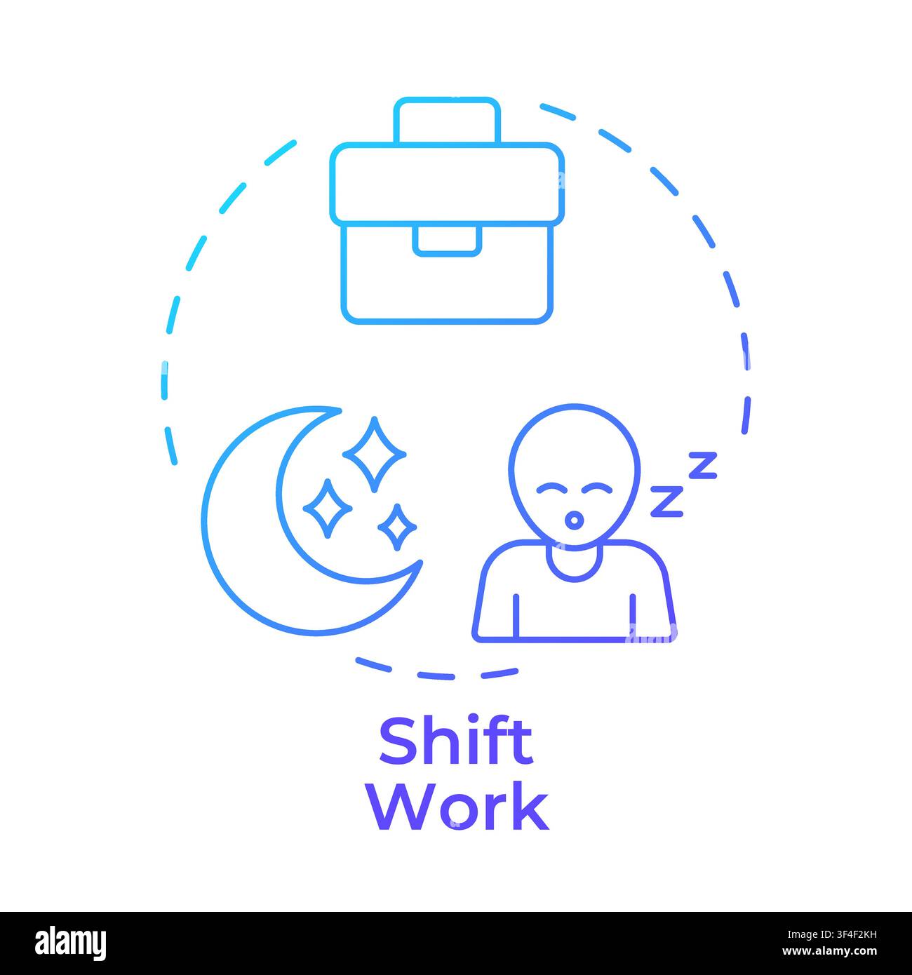 Shift work blue gradient concept icon Stock Vector